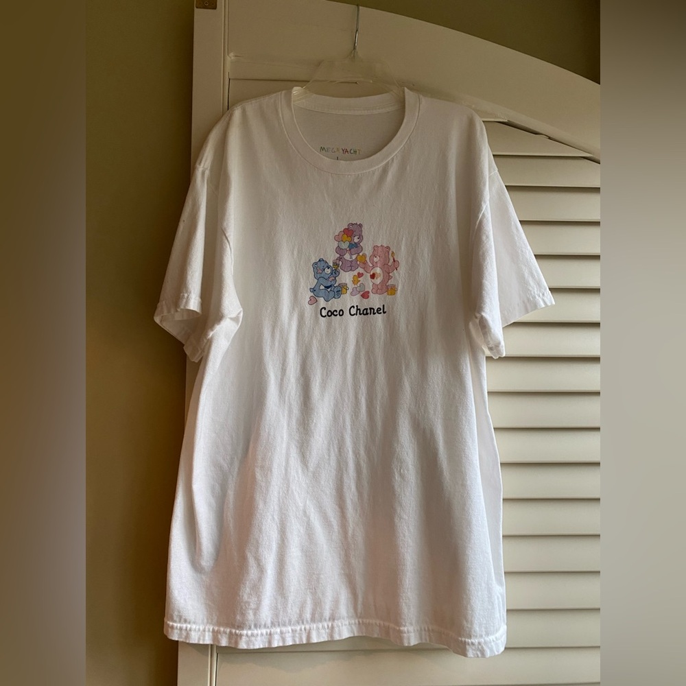 RARE Mega Yacht Care Bear “Coco Chanel” Tee Made in LA Large Oversized